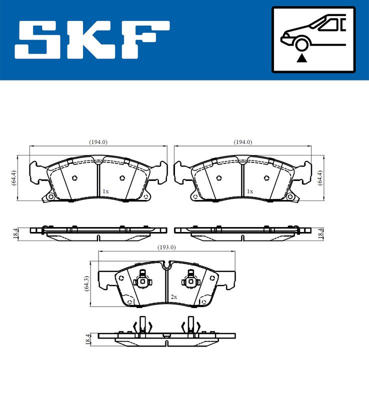 SKF VKBP80639A Комплект гальмівних накладок, дискове гальмо