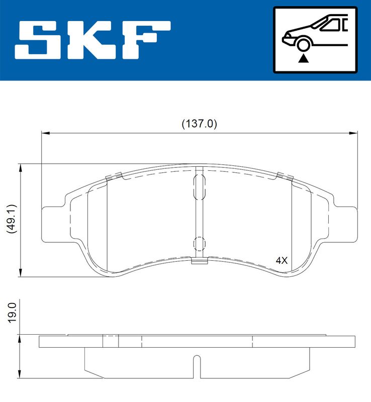 SKF VKBP80648 Комплект гальмівних накладок, дискове гальмо