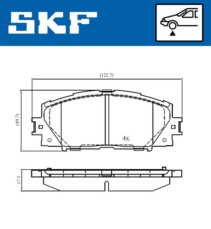 SKF VKBP80680 Комплект гальмівних накладок, дискове гальмо