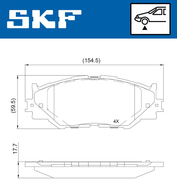 SKF VKBP80684 Комплект гальмівних накладок, дискове гальмо