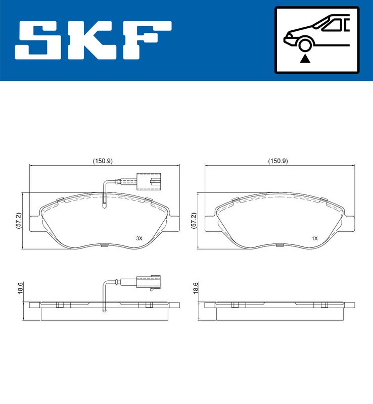 SKF VKBP80752E Комплект гальмівних накладок, дискове гальмо