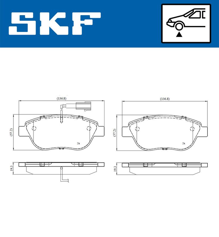 SKF VKBP80766E Комплект гальмівних накладок, дискове гальмо