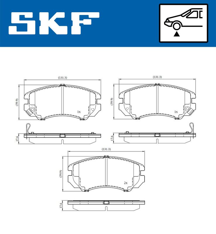 SKF VKBP80830A Комплект гальмівних накладок, дискове гальмо