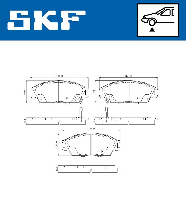 SKF VKBP80855A Комплект гальмівних накладок, дискове гальмо