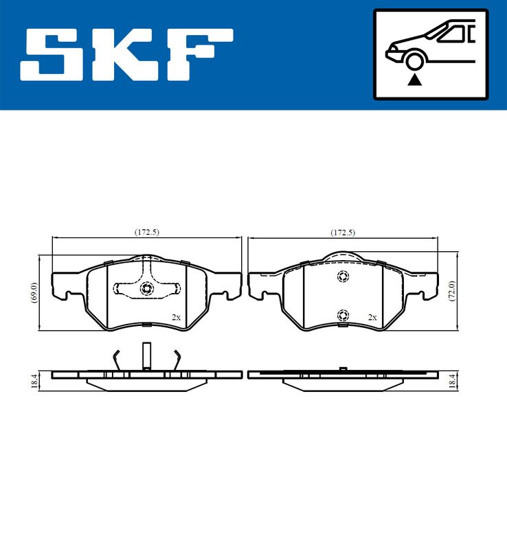 SKF VKBP80915 Комплект гальмівних накладок, дискове гальмо