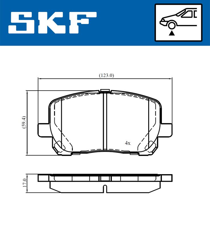 SKF VKBP80943 Комплект гальмівних накладок, дискове гальмо