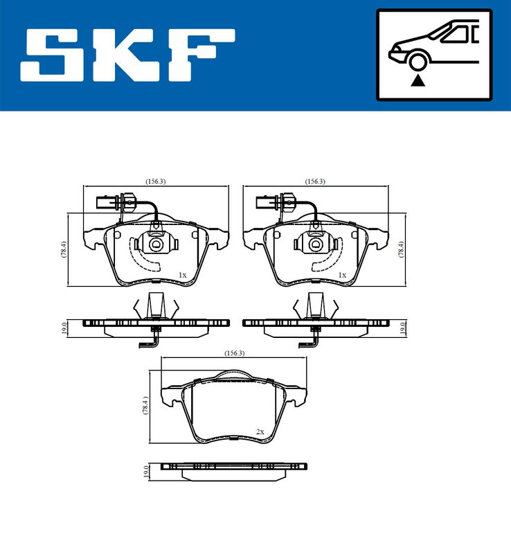 SKF VKBP81036E Комплект гальмівних накладок, дискове гальмо