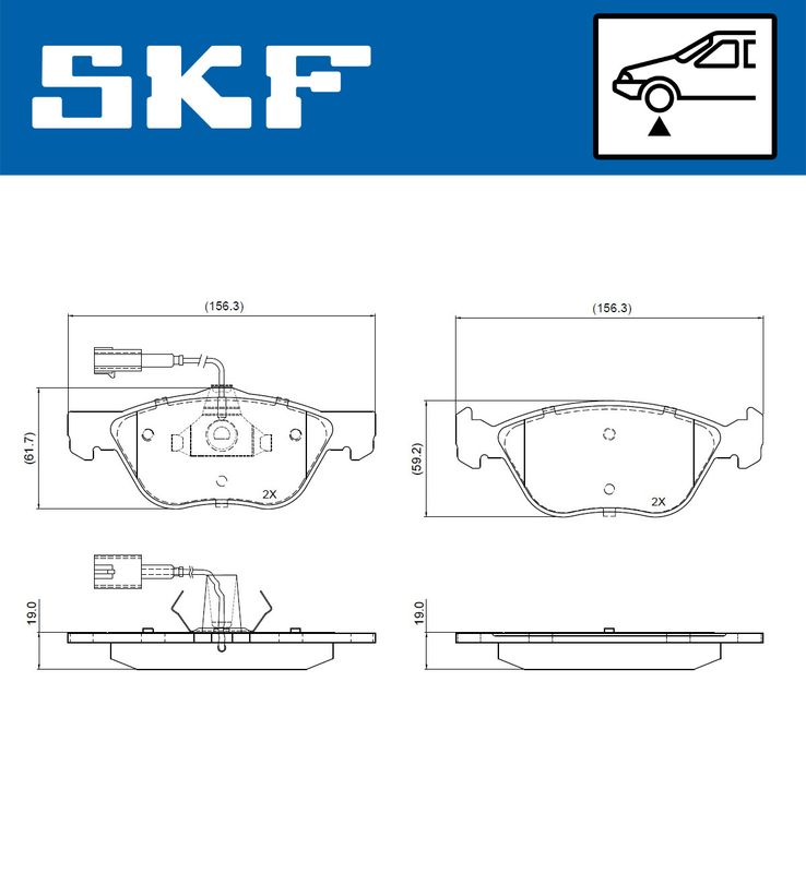 SKF VKBP81049E Комплект гальмівних накладок, дискове гальмо