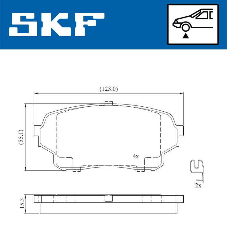 SKF VKBP81091A Комплект гальмівних накладок, дискове гальмо