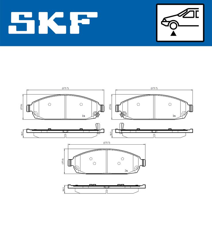 SKF VKBP81110A Комплект гальмівних накладок, дискове гальмо