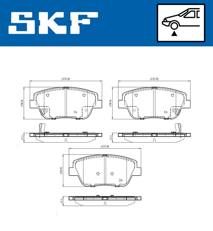 SKF VKBP81114A Комплект гальмівних накладок, дискове гальмо