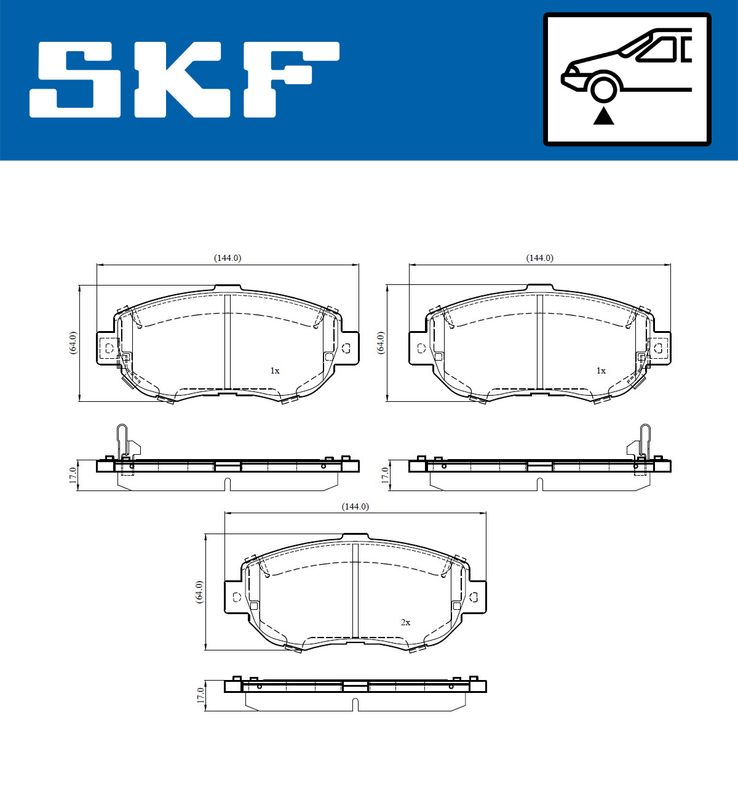 SKF VKBP81124A Комплект гальмівних накладок, дискове гальмо