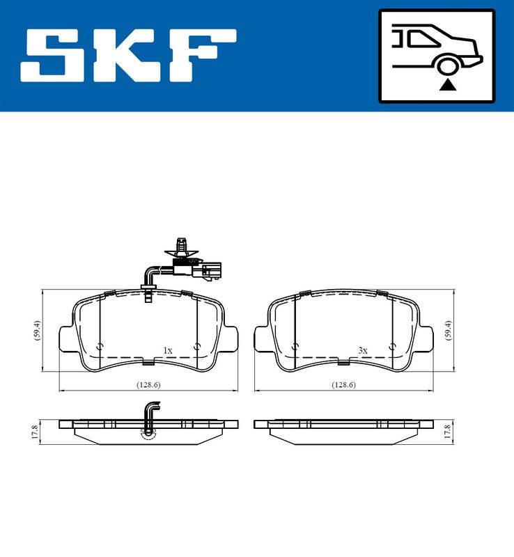 SKF VKBP90010E Комплект гальмівних накладок, дискове гальмо
