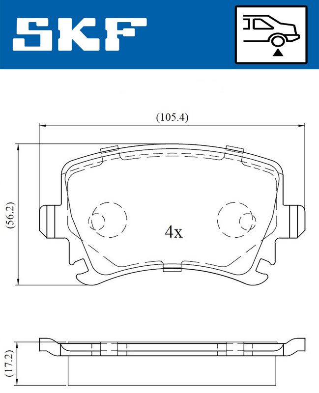SKF VKBP90014 Комплект гальмівних накладок, дискове гальмо