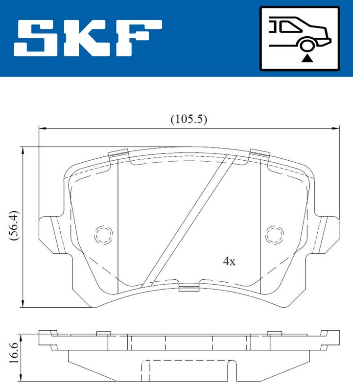SKF VKBP90023 Комплект гальмівних накладок, дискове гальмо