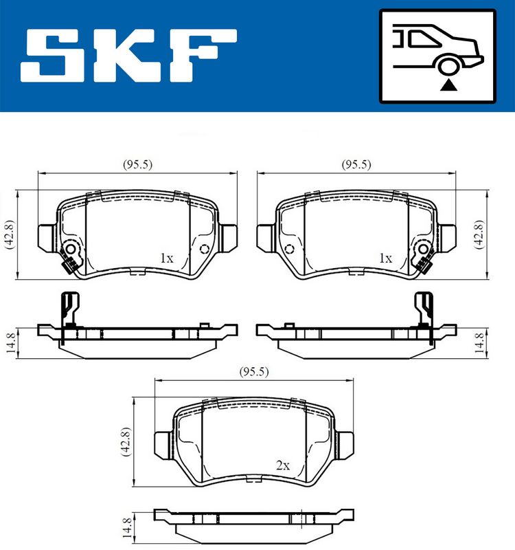 SKF VKBP90032A Комплект гальмівних накладок, дискове гальмо