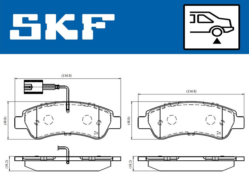 SKF VKBP90035E Комплект гальмівних накладок, дискове гальмо