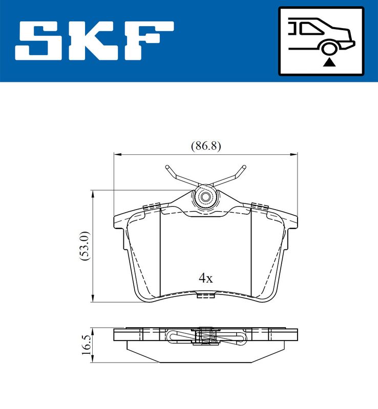 SKF VKBP90036 Комплект гальмівних накладок, дискове гальмо