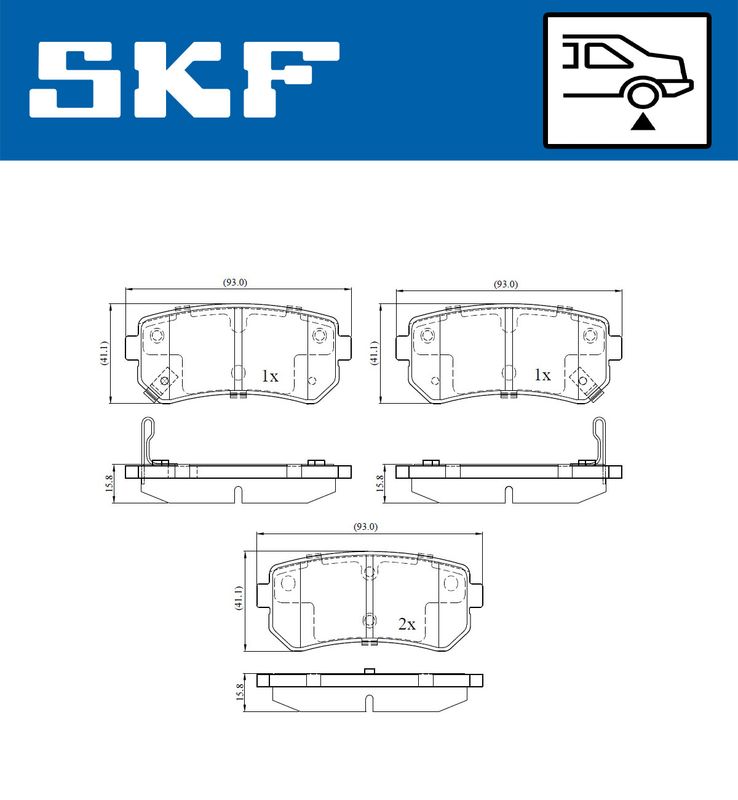 SKF VKBP90054A Комплект гальмівних накладок, дискове гальмо