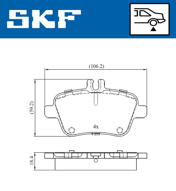 SKF VKBP90056 Комплект гальмівних накладок, дискове гальмо