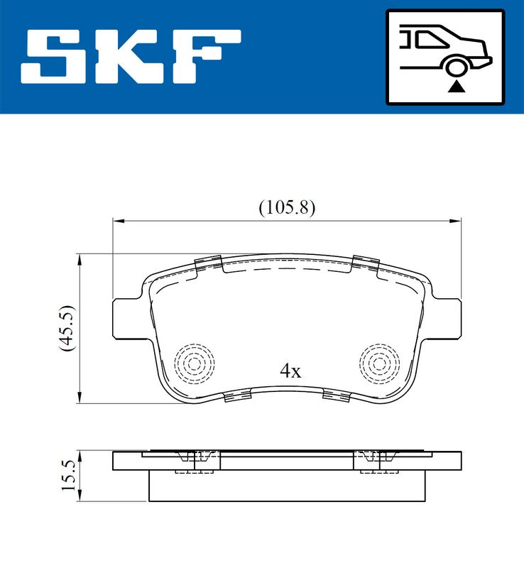 SKF VKBP90058 Комплект гальмівних накладок, дискове гальмо