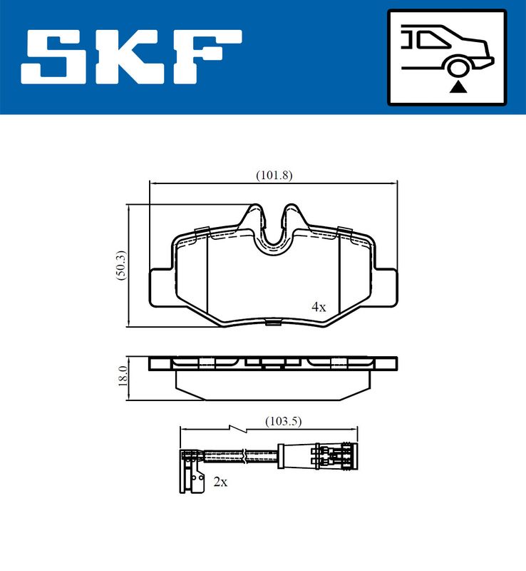 SKF VKBP90060E Комплект гальмівних накладок, дискове гальмо