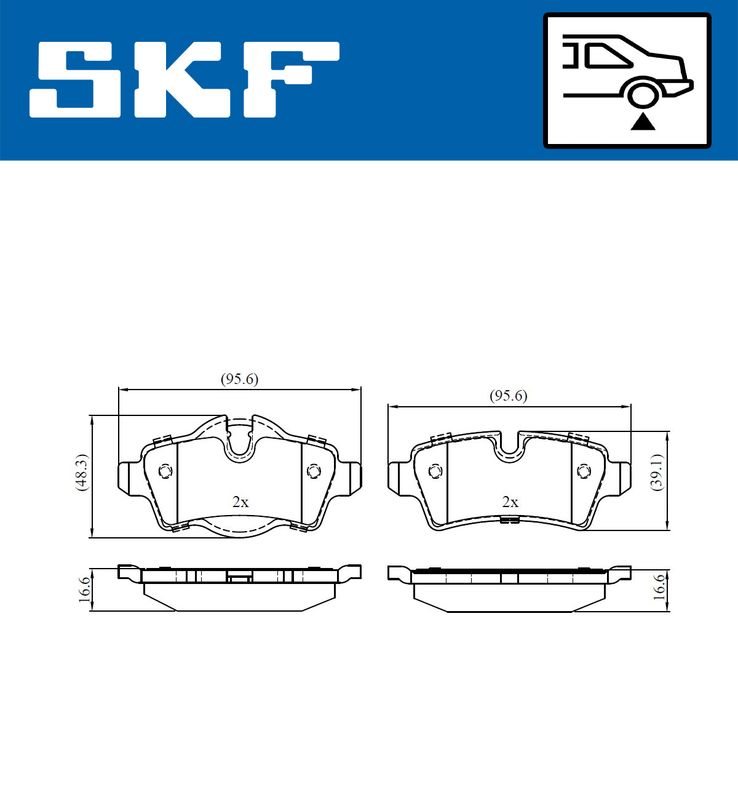 SKF VKBP90068 Комплект гальмівних накладок, дискове гальмо