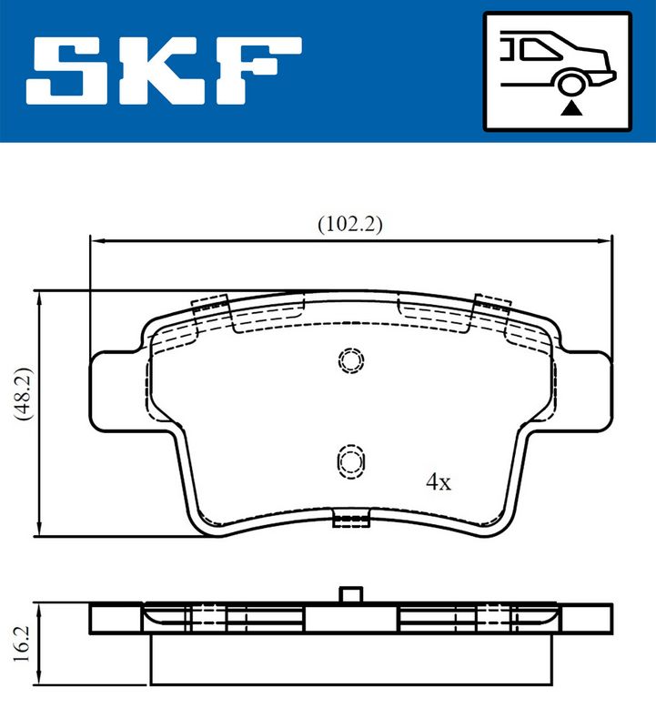SKF VKBP90088 Комплект гальмівних накладок, дискове гальмо
