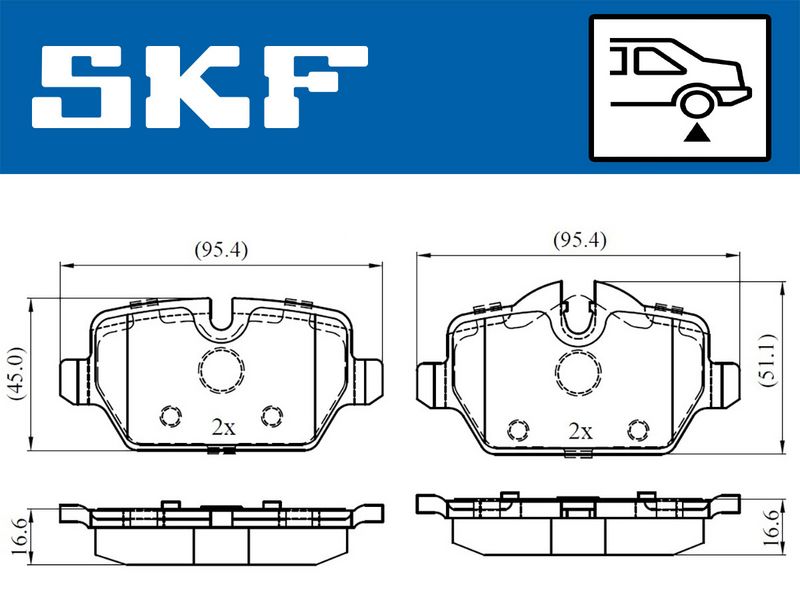 SKF VKBP90090 Комплект гальмівних накладок, дискове гальмо