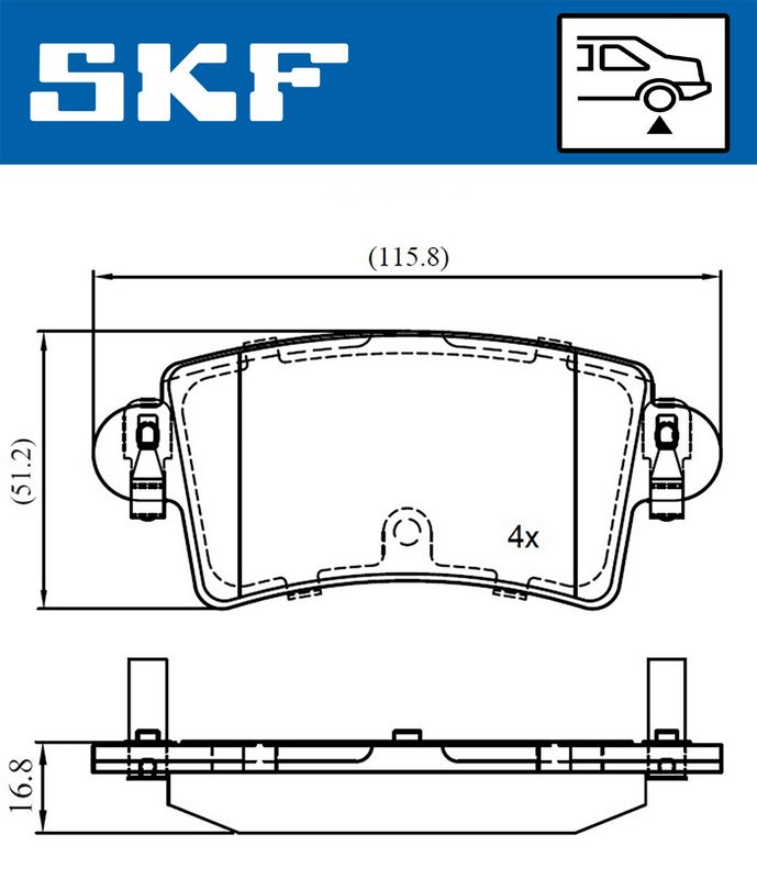 SKF VKBP90097 Комплект гальмівних накладок, дискове гальмо