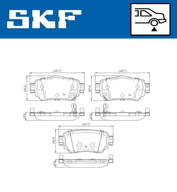 SKF VKBP90109A Комплект гальмівних накладок, дискове гальмо