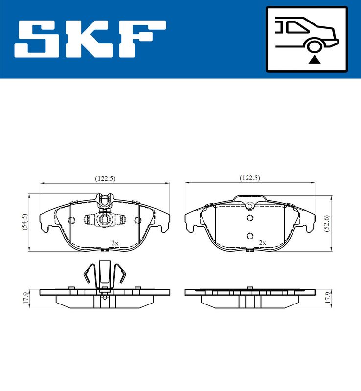SKF VKBP90114 Комплект гальмівних накладок, дискове гальмо