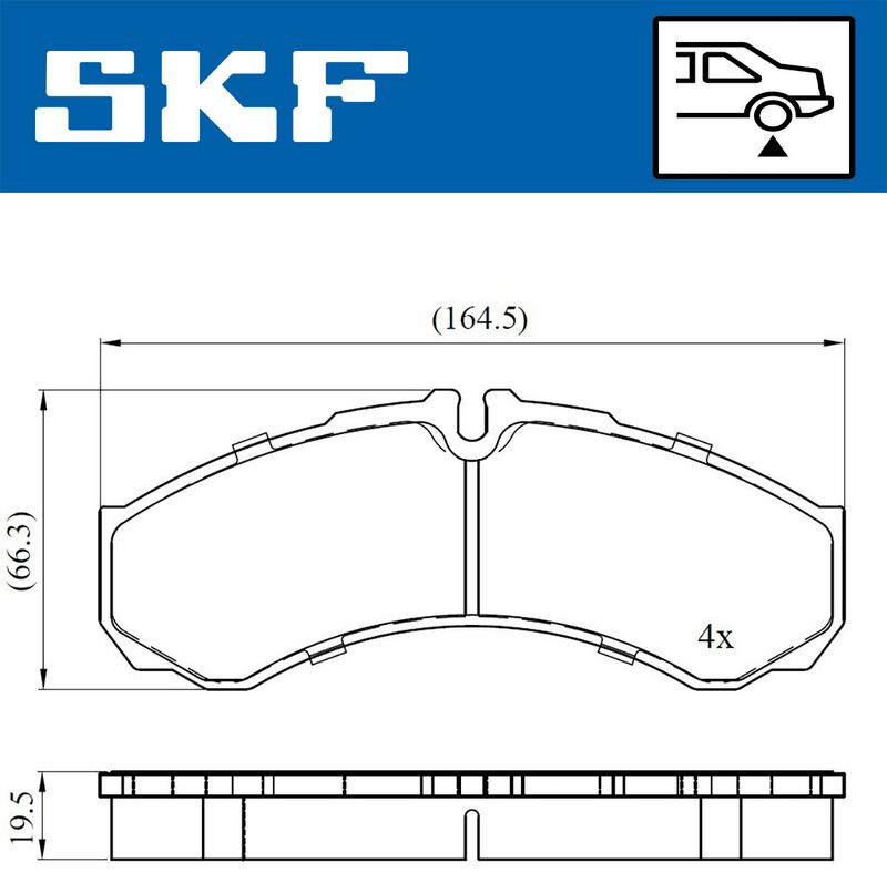 SKF VKBP90130 Комплект гальмівних накладок, дискове гальмо