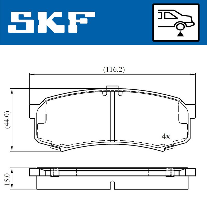 SKF VKBP90136 Комплект гальмівних накладок, дискове гальмо