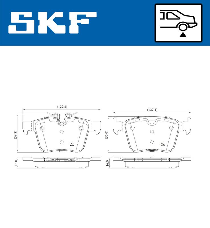 SKF VKBP90142 Комплект гальмівних накладок, дискове гальмо