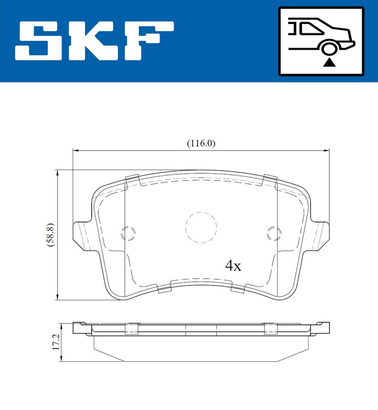 SKF VKBP90150 Комплект гальмівних накладок, дискове гальмо