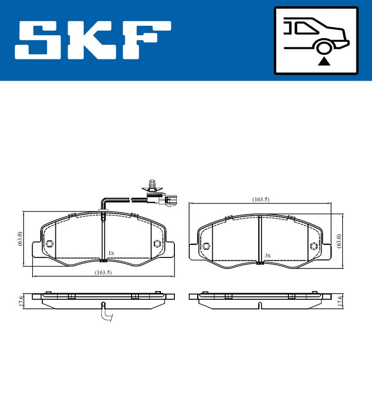 SKF VKBP90164E Комплект гальмівних накладок, дискове гальмо