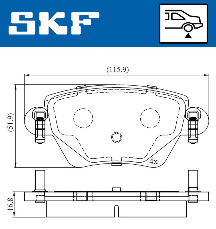 SKF VKBP90170 Комплект гальмівних накладок, дискове гальмо