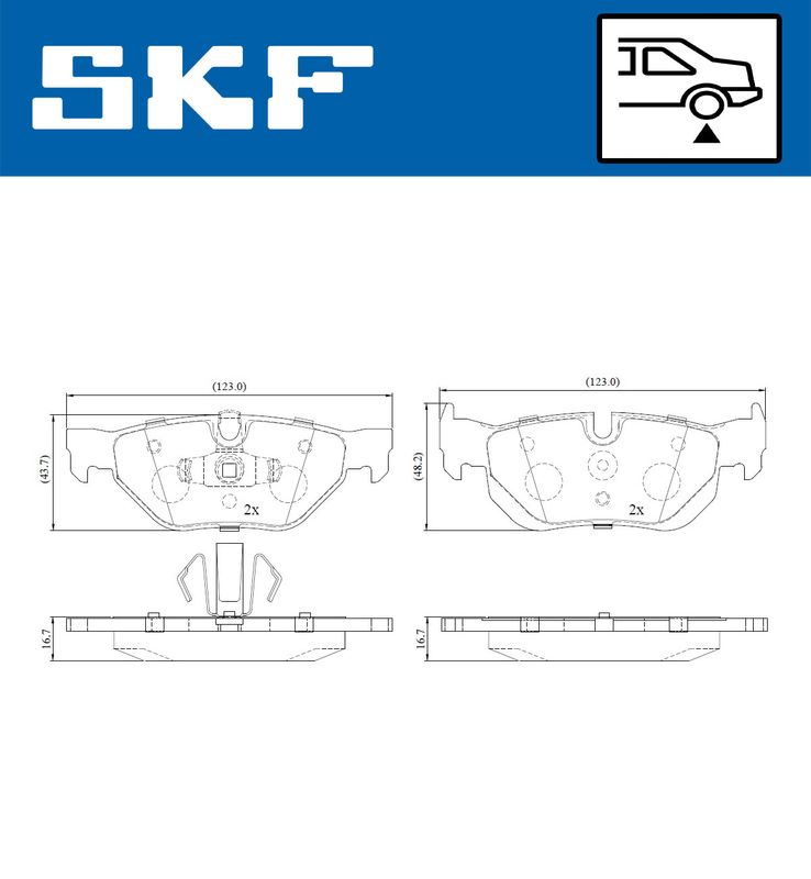 SKF VKBP90181 Комплект гальмівних накладок, дискове гальмо