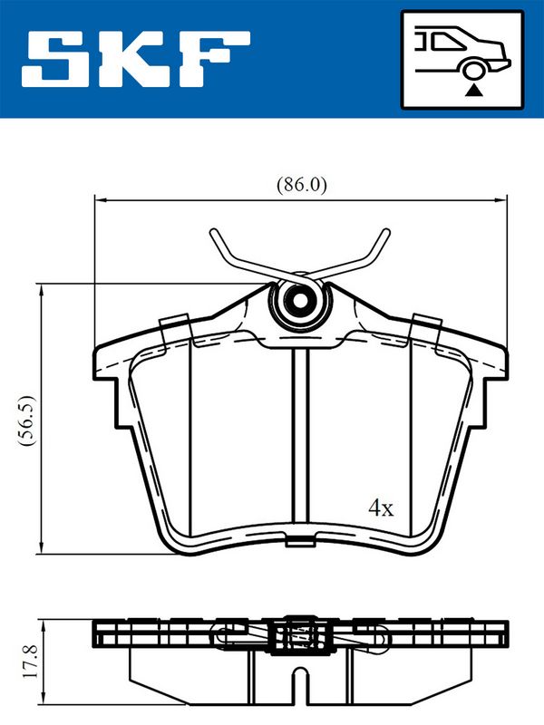 SKF VKBP90186 Комплект гальмівних накладок, дискове гальмо