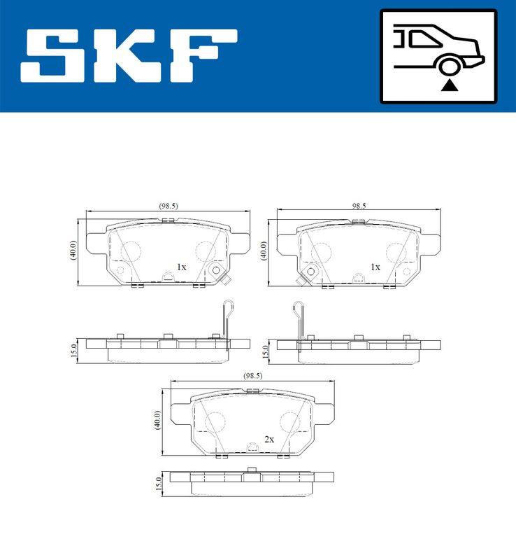 SKF VKBP90192A Комплект гальмівних накладок, дискове гальмо