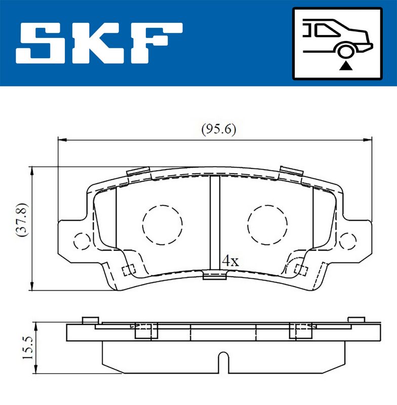 SKF VKBP90208A Комплект гальмівних накладок, дискове гальмо