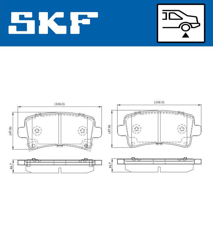 SKF VKBP90214A Комплект гальмівних накладок, дискове гальмо