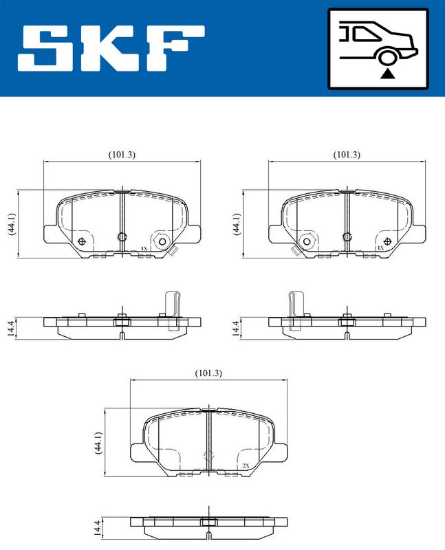 SKF VKBP90253A Комплект гальмівних накладок, дискове гальмо