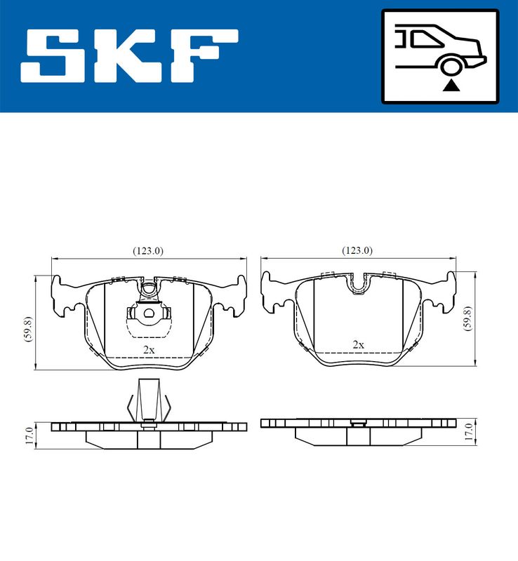 SKF VKBP90279 Комплект гальмівних накладок, дискове гальмо