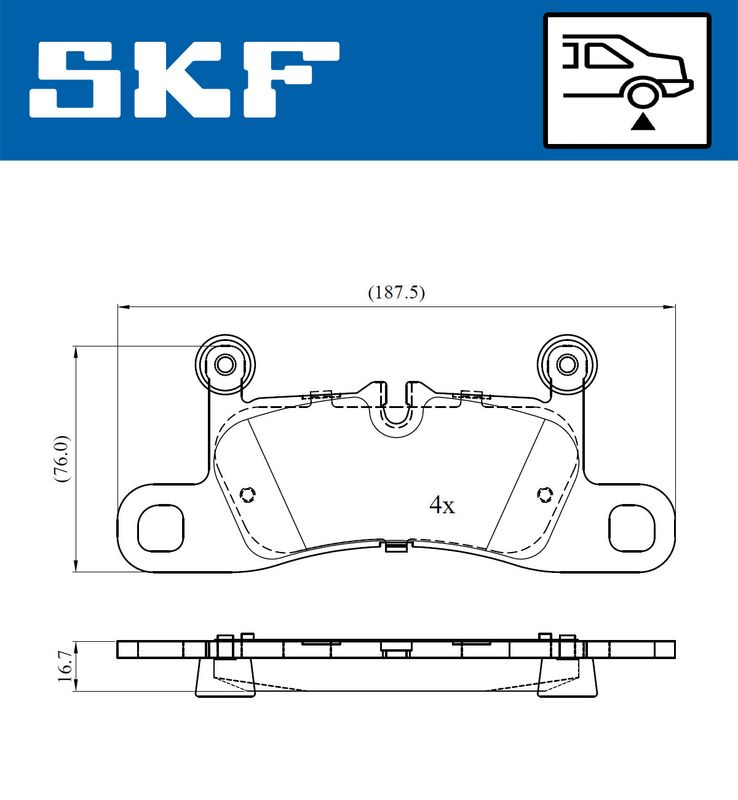 SKF VKBP90297 Комплект гальмівних накладок, дискове гальмо