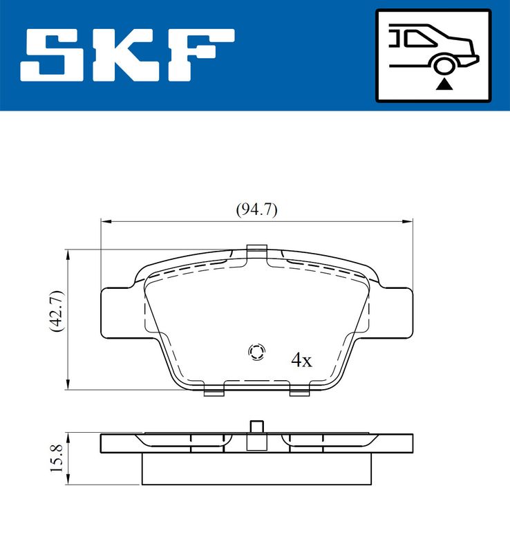 SKF VKBP90315 Комплект гальмівних накладок, дискове гальмо