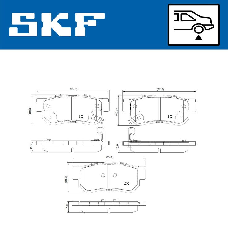 SKF VKBP90340A Комплект гальмівних накладок, дискове гальмо
