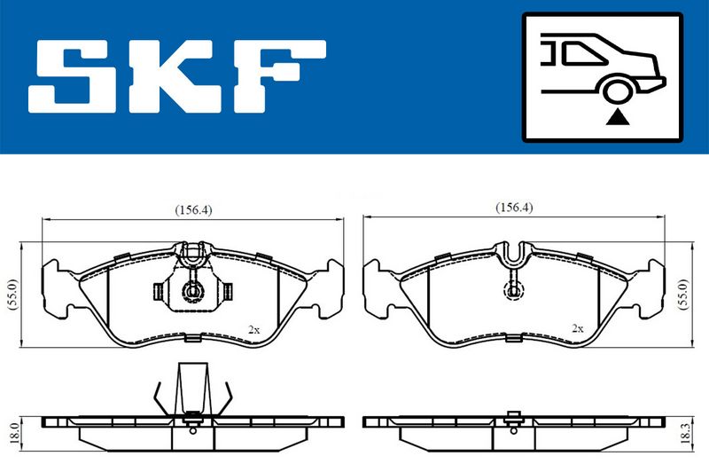 SKF VKBP90362 Комплект гальмівних накладок, дискове гальмо