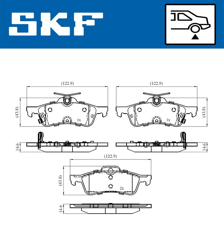 SKF VKBP90368A Комплект гальмівних накладок, дискове гальмо